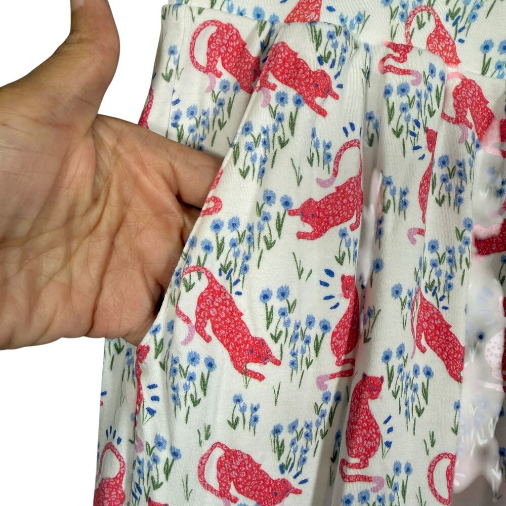 Roller Rabbit Pajama Set XL Cheetah Garden Cotton Tee Lounge Set - Picture 10 of 10